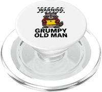 Grumpy Raccoon Warning Old Man Funny WARNING GRUMPY OLD MAN PopSockets PopGrip for MagSafe