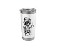 Grumpy Raccoon with Coffee Funny Morning Mood Stainless Steel Insulated Tumbler