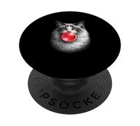 Grumpy Ragdoll Cat Blowing Red Bubble Gum PopSockets Adhesive PopGrip