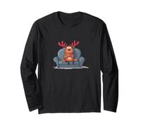 Grumpy Reindeer on Couch Costume Long Sleeve T-Shirt