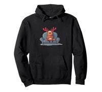 Grumpy Reindeer on Couch Costume Pullover Hoodie