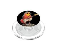 Grumpy Robin Bird with Electric Guitar for Feather Lovers PopSockets PopGrip for MagSafe