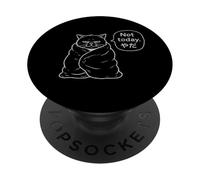 Grumpy Scruffy Cat Yada I Don't Want To Japanese Monday Mood PopSockets Adhesive PopGrip