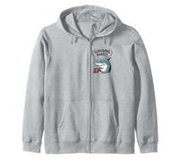 Grumpy Shark Surviving Barely Coffee Lover Deep Sea Moods Zip Hoodie