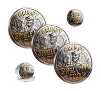 Grumpy Single Man Club Coin, Sided Single Man Club Challenge Coin, Double Sided Vintage “Still Free” SingleMan Challenge Coins, Still Free Independence Token for Bachelors and Independent Men (3PCS)