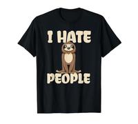 Grumpy Sloth I Hate People Value Graphic T-Shirt, Men, Black, M