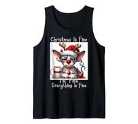 Grumpy Sphynx Cats Xmas Saying - Cat in Christmas Chaos Tank Top