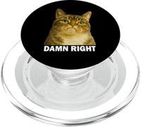 Grumpy Tabby Cat Damn Right Meme Funny Weird Cat Face Meme PopSockets PopGrip for MagSafe