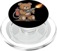 Grumpy Teddy with Fire Flamethrower for Boys and Girls PopSockets PopGrip for MagSafe