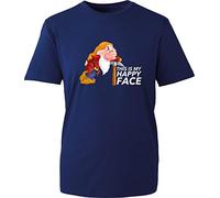 Grumpy - This is Happy Face T-Shirt Funny Grumpy Old Sarcasm Gift for Grandpa Unisex Gift Tee Top (Navy, 2XL)