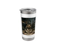 Grumpy Toad Stress Baking Meme Smoking Frog Tired Baker Stainless Steel Insulated Tumbler