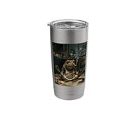 Grumpy Toad Stress Baking Meme Smoking Frog Tired Baker Stainless Steel Insulated Tumbler