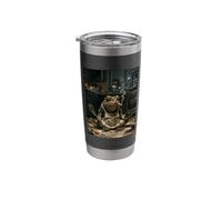 Grumpy Toad Stress Baking Meme Smoking Frog Tired Baker Stainless Steel Insulated Tumbler