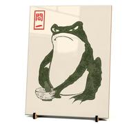 Grumpy Toads by Matsumoto Hoji - Decorative Ceramic Tiles - Japanese Woodblock Print - Made in The UK by NookingtonsCo (II)