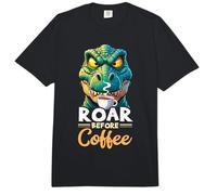 Grumpy Trex Dinosaur with Coffee Comfort Colors Adult Heavyweight T-Shirt