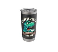 Grumpy Trex Dinosaur with Coffee Stainless Steel Insulated Tumbler