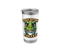 Grumpy Trex Dinosaur with Coffee Stainless Steel Insulated Tumbler