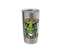 Grumpy Trex Dinosaur with Coffee Stainless Steel Insulated Tumbler