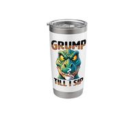 Grumpy Trex Dinosaur with Coffee Stainless Steel Insulated Tumbler