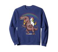 Grumpy Unicorn Riding T Rex Dinosaur Boys Girls Adult Sweatshirt
