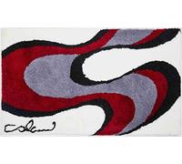 Grund Designer Bath Mat COLANI, Ultra Soft and Absorbent, Anti Slip, 5 Years Warranty, Colani 11, Bath Mat 70x120 cm, White-Red