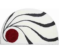Grund Designer Bath Mat COLANI, Ultra Soft and Absorbent, Anti Slip, 5 Years Warranty, Colani 18, Bath Mat 50x80 cm Half-Circle, White
