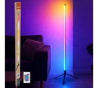 Grundig 120cm LED Floor Lamp - RGB Floor Lamp with Remote Control - Bare Light for Living Room and Bedroom - USB Powered - with 4 Lighting Modes and 60 LEDs - for Gaming