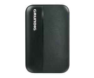 Grundig Powerbank 5000 mAh - External Battery with 2 x USB and 1 x USB-C - Power Bank iPhone & Android - Charging Station for On the Go - Universal Power Bank Black