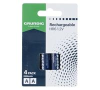 Grundig Rechargeable AA Batteries HR6 1.2V 2500mAh 4 Pack - Batteries AA Rechargeable - Value Pack - Battery