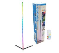 Grundig RGB Floor Light - LED Corner Floor Lamp 140cm - LED Light Lamp Standing Dimmable RGBW and White Light - Room Lighting - RGB Lamp Standing Incl. Remote Control and Music Sensor