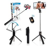 GRUNDIG Selfie Stick and Tripod - Smartphone Tripod - with Bluetooth Remote - Smartphones from 58 to 100 mm - Extendable from 19 to 70 cm - Plastic - Black
