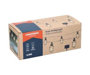 Grundig Solar String Lights - Solar Outdoor Lighting - 10 LED Lights - Outdoor Garden Lamp - Warm White - IP44