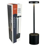 GRUNDIG Wireless LED Bedside Lamp - Table Lamp with 3 Lighting Modes and Touch Control Dimmable - Rechargeable USB-C 1200mAh - Black - 8 x 8 x 34.3 cm