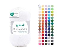 Grundl 865-01 50 g Cotton Quick Uni Knitting Yarn Ball, White