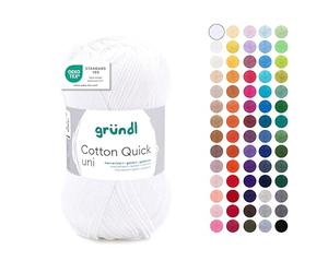 Grundl 865-01 50 g Cotton Quick Uni Knitting Yarn Ball, White