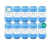 Grundl Hand Knitting Yarn, Cotton, Light Blue, 10 x 50 g