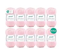 Grundl Hand Knitting Yarn, Cotton, Light Pink, 10 x 50g