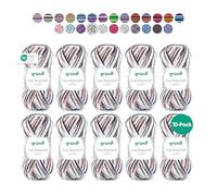 Gründl Lisa Premium Color-Pack of 10 Balls, Acrylic, black-gray-white-08, 10x 50g