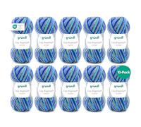 Gründl Lisa Premium Color-Pack of 10 Balls, Acrylic, Mint-Dusky Pink-Caribbean Blue 15, 10x 50g