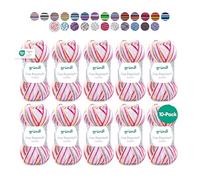 Gründl Lisa Premium Color-Pack of 10 Balls, Acrylic, Pink-Orange-Yellow 02, 10x 50g