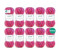 Gründl Lisa Premium Color-Pack of 10 Balls, Acrylic, Purple-Pink-oranger 10, 10x 50g