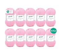 Grundl Lisa Premium Uni-Pack of 10 Balls, Acrylic, Baby Pink 05, 10x 50g