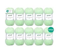 Grundl Lisa Premium Uni-Pack of 10 Balls, Acrylic, Bright neon Green 06, 10x 50g