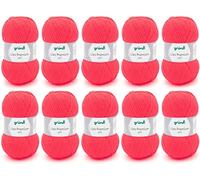 Gründl Lisa Premium Uni-Pack of 10 Balls, neon Coral 47, 10x 50g