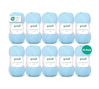 Grundl Lisa Premium Uni-Pack of 10 Balls, Acrylic, Light Blue 08, 10x 50g