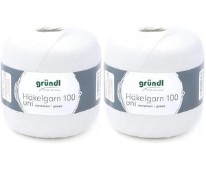 Grundl Yarn, Wool, White, 566 m (Pack of 2)