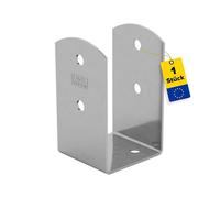 GRUNDLINE Screw on U Post Anchor - Post Anchor 90 x 90 - Post Holder - U Profile Steel - Ground Anchor for Wooden Posts - Post Shoes - Support Foot Fence Post - Support Shoe - Wood Connector