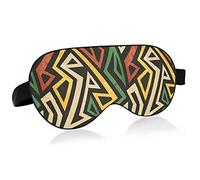 Grunge African Geometric Seamless Enthic Pattern Eye Masks Cover Blocks Light Sleep Mask Shade Cover Blindfold Relaxing Eyeshade Cover with Adjustable Head Strap for Men Women Kids