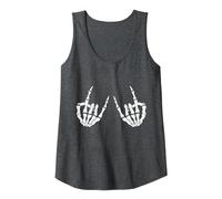 Grunge Alternative Rock On Skeleton Hands Star 90s Music Tank Top, Women, Dark Heather Grey, X-Large