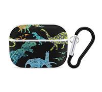 Grunge Dino Dinosaur Headphone Protective Case with Keychain Cute Earphone Case Compatible for Airpods Pro